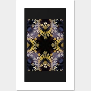 Pattern of gold star-shaped baroque crown Posters and Art